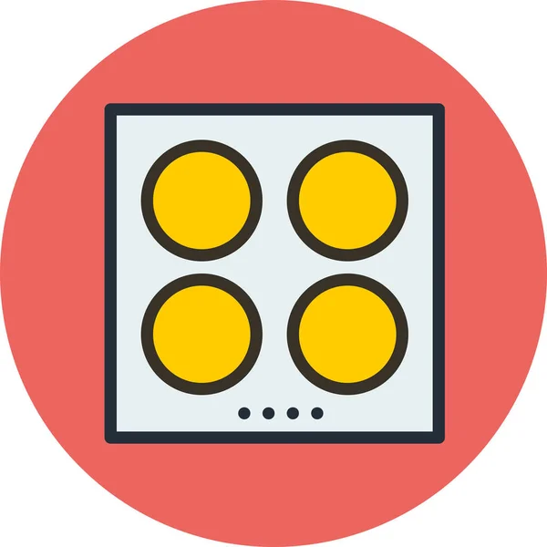 Cooker Electro Induction Icon Filled Outline Style — Vector de stock