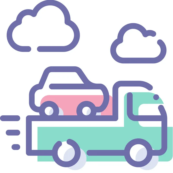 Car Emergency Tow Icon Filled Outline Style — 스톡 벡터