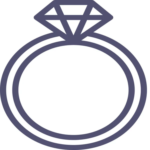 Icône Bijoux Diamant Cadeau Dans Style Outline — Image vectorielle