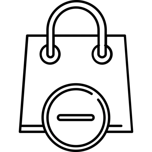 Tasche Kaufen Löschen Icon Outline Stil — Stockvektor