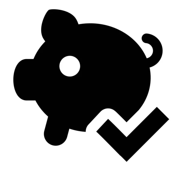 Banco Piggy Ícone Sólido Estilo Sólido —  Vetores de Stock