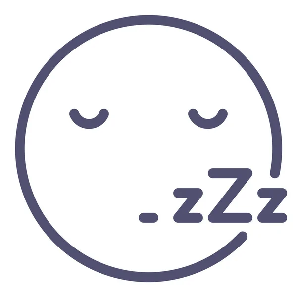 Busy Emoji Sleep Icon Outline Style — Stock Vector