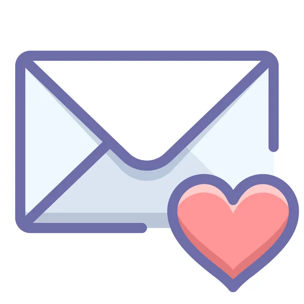 Mail Nachricht Valentine Symbol Ausgefüllte Umrisse Stil — Stockvektor