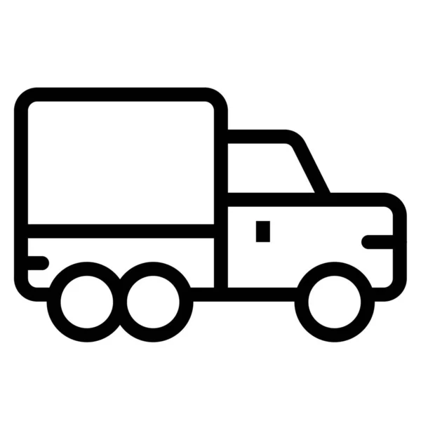 Levering Auto Truck Pictogram Contouren Stijl — Stockvector