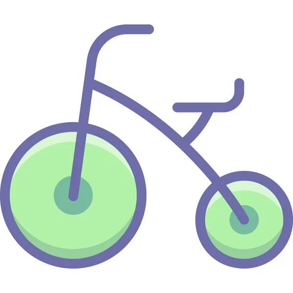 填充轮廓风格婴儿自行车婴儿图标 — 图库矢量图片