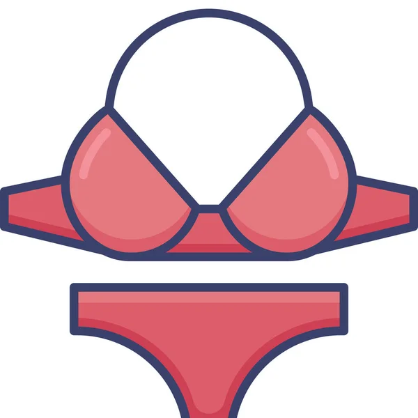 Bikini Ruházat Ikon — Stock Vector