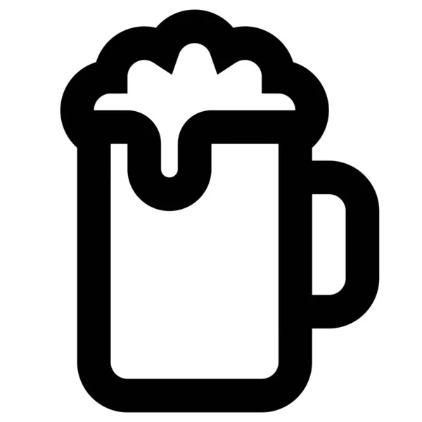Bier Getränk Ikone Umriss Stil — Stockvektor