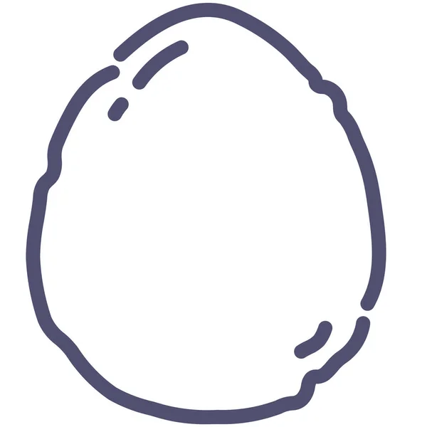 鸡蛋轮廓图标的轮廓风格 — 图库矢量图片