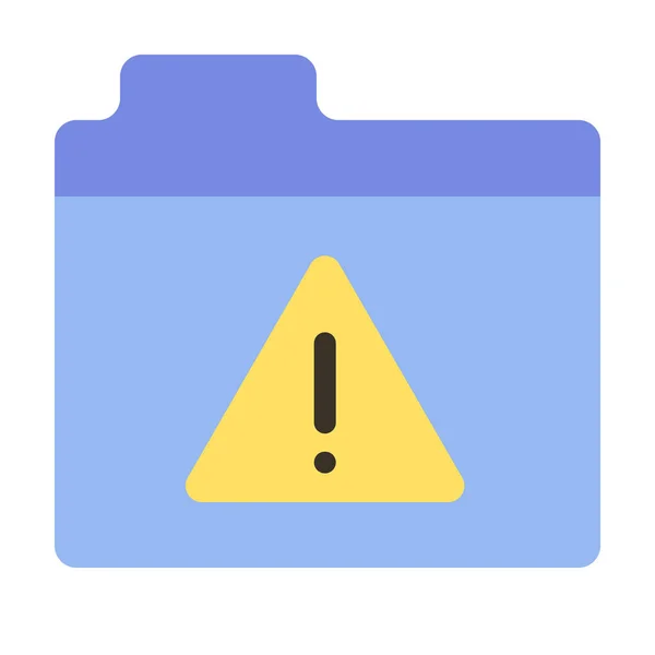 Alert Files Folder Icon Flat Style — Stock Vector