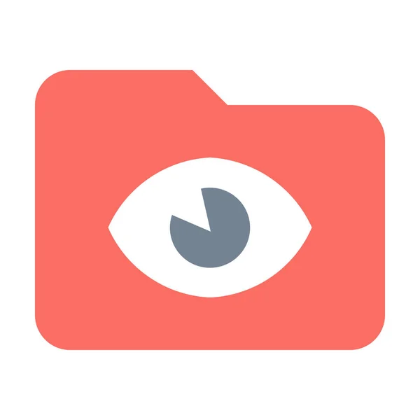 Folder Secret Spy Icon Flat Style — Stock Vector
