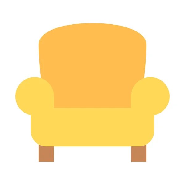 Cadeira Poltrona Ícone Mobiliário Estilo Plano — Vetor de Stock