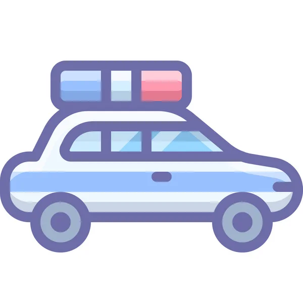 Car Police Transport Icon Filled Outline Style — Stock Vector