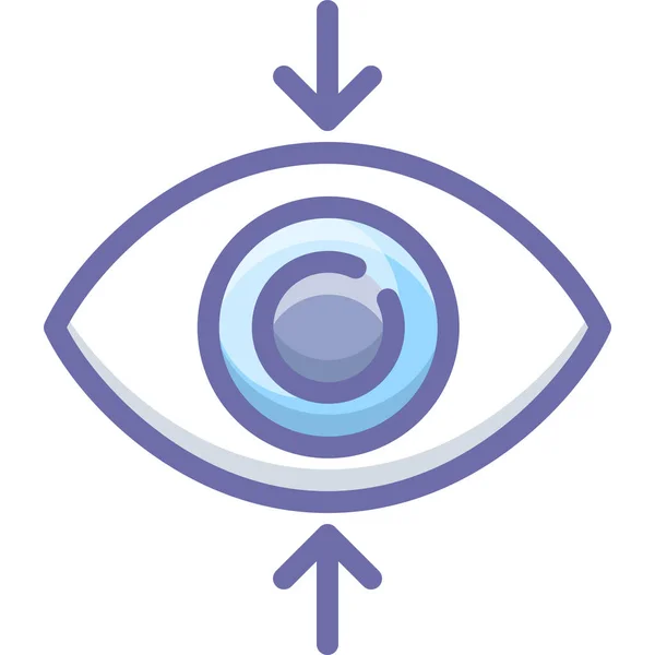 Ikon Tilikan Fokus Mata Dalam Gaya Pinggiran Yang Diisi - Stok Vektor
