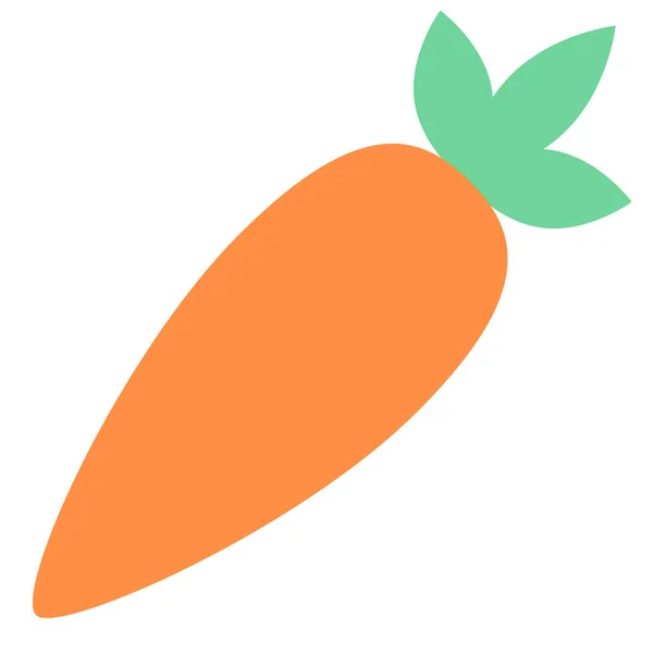 Comida Zanahoria Icono Vegetal Estilo Plano — Vector de stock