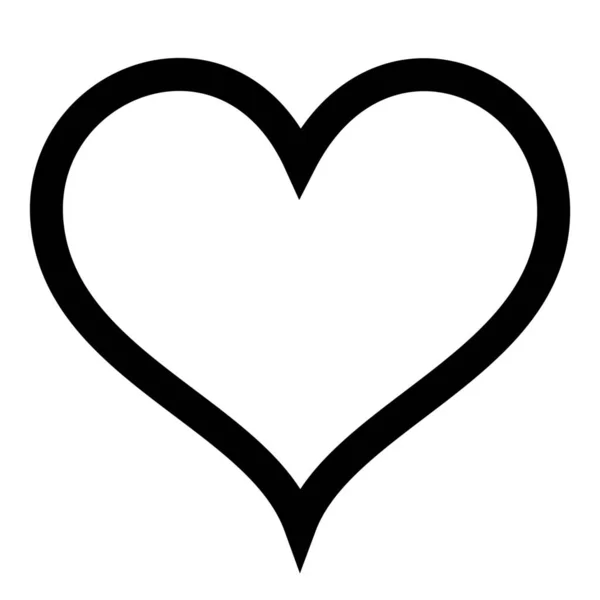 Icône Préférée Amour Coeur Dans Style Contour — Image vectorielle