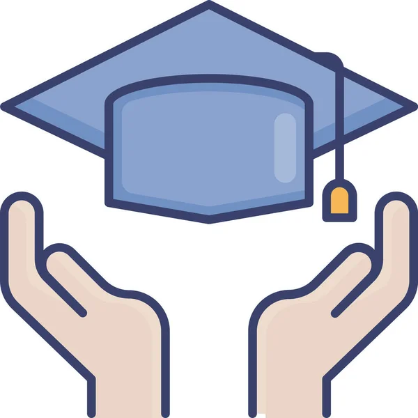 Gesto Universitario Icono Graduado — Vector de stock