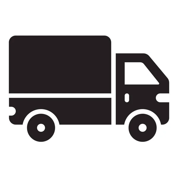 Truck Lorry Solid Icon Solid Style — Stock Vector