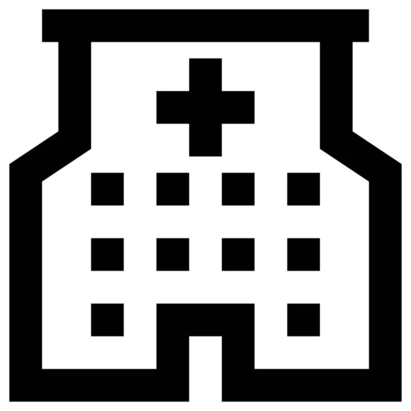 Ikona Stavebního Centra Stylu Osnovy — Stockový vektor