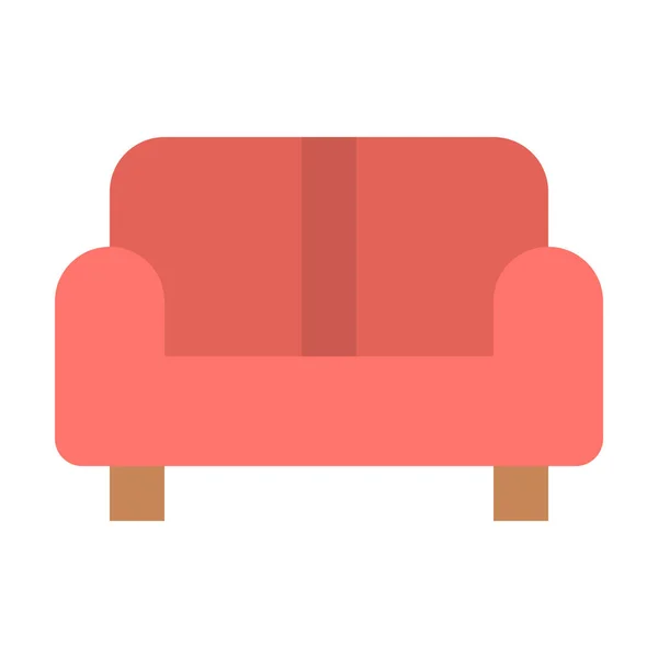 Couch Furniture Sofa Icon Flat Style — Stock Vector