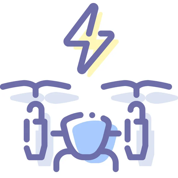 Airdrone Drone Power Icon Filled Outline Style — Stock Vector