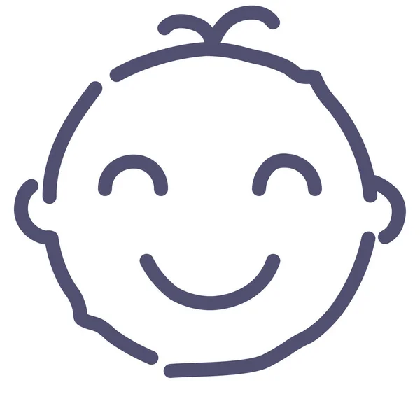 Kind Glimlach Outline Icoon Outline Stijl — Stockvector
