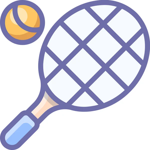 ラケットスポーツテニスのアイコンを記入アウトラインスタイル — ストックベクタ