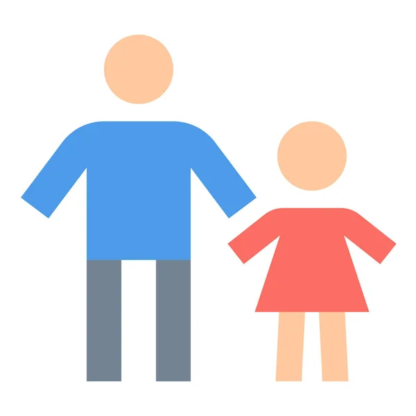 Father Girl Parental Control Icon Flat Style — Stock Vector