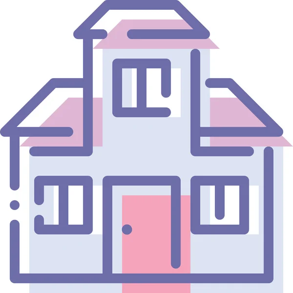 Apartment Building Home Icon Filled Outline Style — Stock Vector