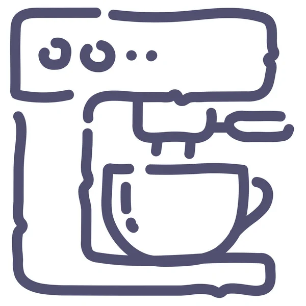咖啡厨房机器图标的轮廓风格 — 图库矢量图片