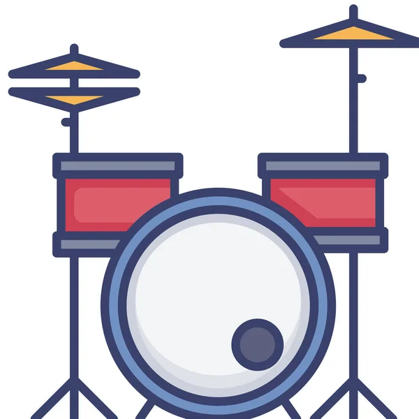 Drum Drums Entertainment Icoon — Stockvector