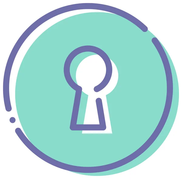 Key Keyhole Password Icon Estilo Esquema Rellenado — Vector de stock