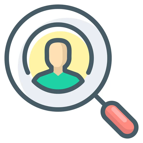 Audit Loup Magnifier Icon Filled Outline Style — 图库矢量图片