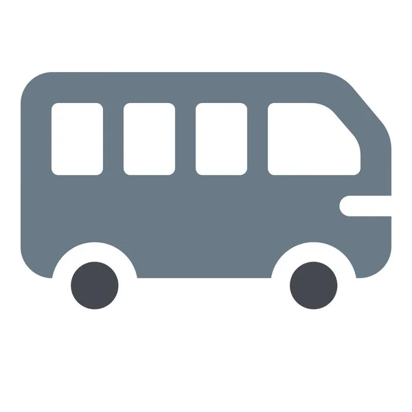 Autobus Bus Auto Pictogram Solid Stijl — Stockvector