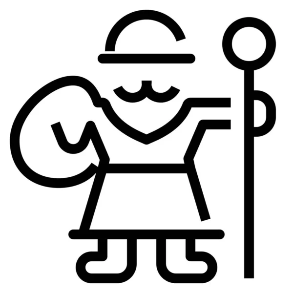 Іконка Морозу Дідуся Начерки Стилі Контур — стоковий вектор