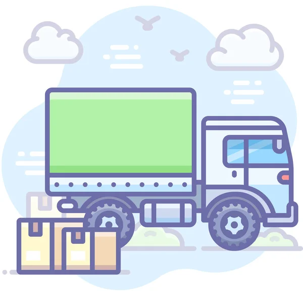 Delivery Relocation Truck Icon Shipping Delivery Fulfillment Category — Stock Vector