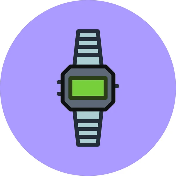 Accessory Time Watch Icon Filled Outline Style — Stock Vector