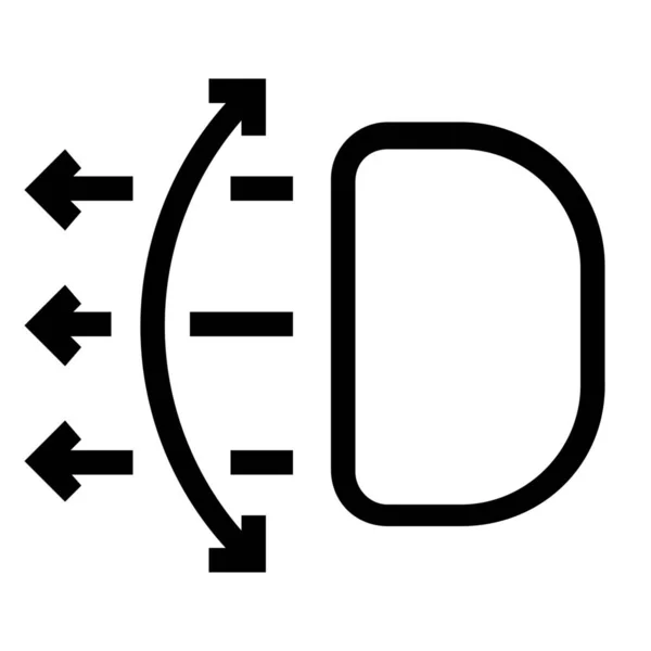 Ikona Světlometů Přístrojové Desce Stylu Osnovy — Stockový vektor