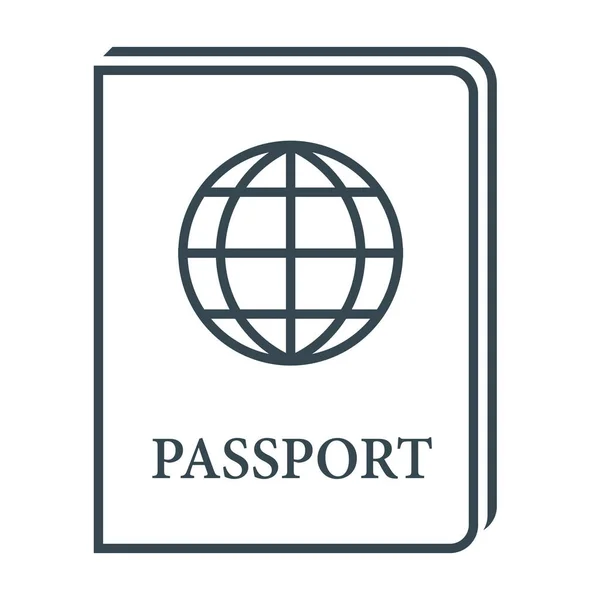 Dokument Międzynarodowy Międzynarodowy Paszport Ikona Stylu Zarys — Wektor stockowy