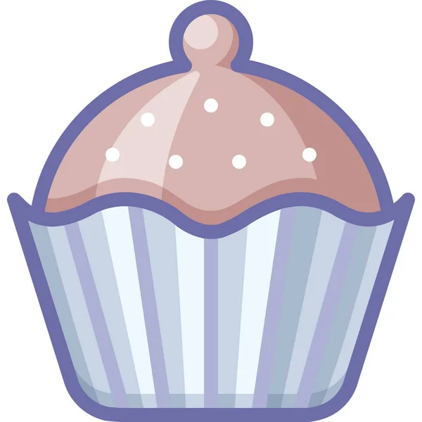 Brownie Cake Cupcake Icon Filled Outline Style — Stock Vector