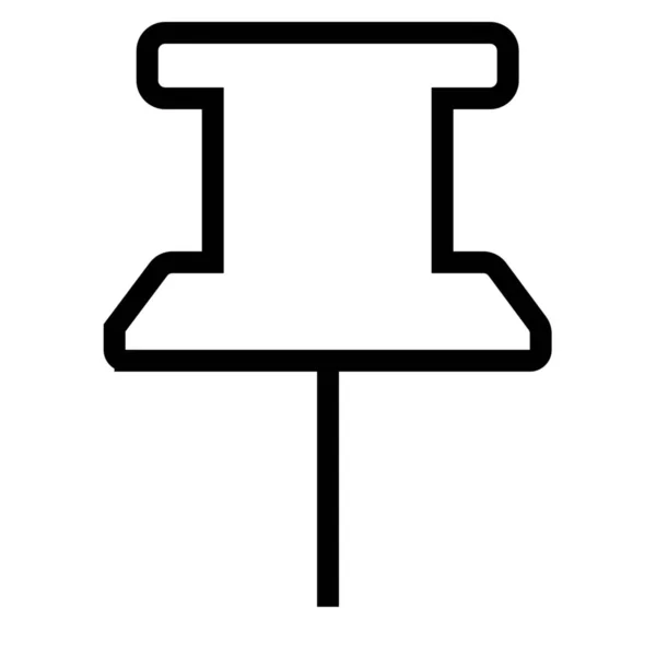 Knopf Büro Pin Symbol Outline Stil — Stockvektor
