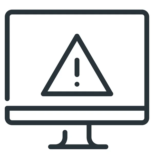 Atención Icono Del Monitor Del Ordenador — Vector de stock