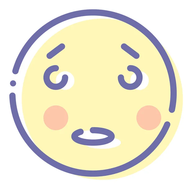 Emoji Πρόσωπο Ξεπλυμένο Εικονίδιο Στυλ Γεμισμένο Περίγραμμα — Διανυσματικό Αρχείο