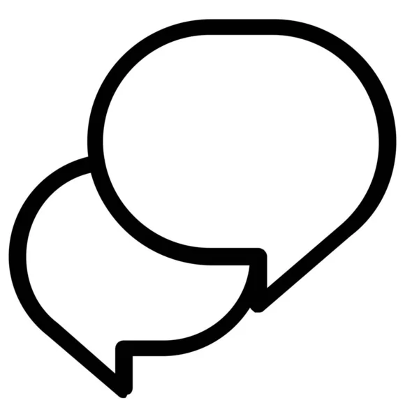 Icône Message Communication Chat Dans Style Contour — Image vectorielle