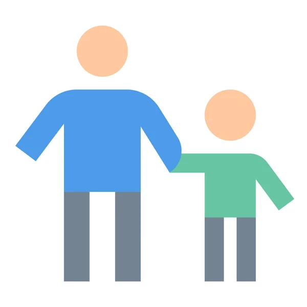 Menino Familiar Ícone Controle Parental Estilo Plano — Vetor de Stock