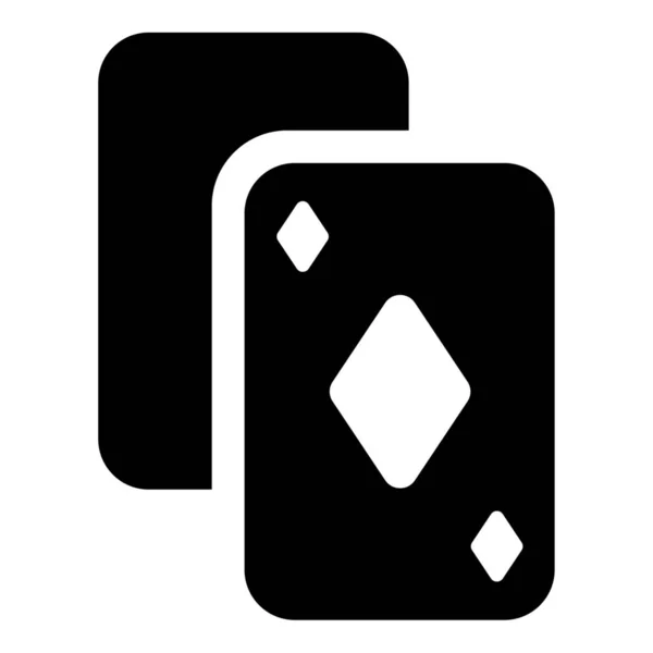 Jogo Cartas Ícone Poker Estilo Sólido — Vetor de Stock