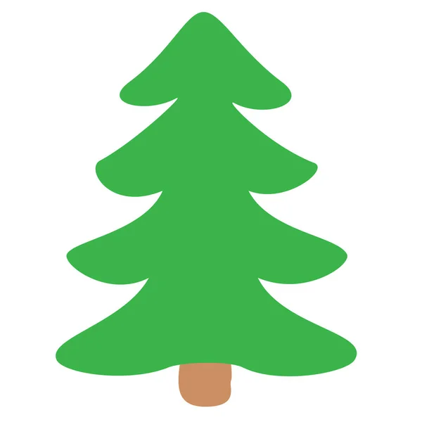 Fir Tree Eco Icon Flat Style — Stock Vector