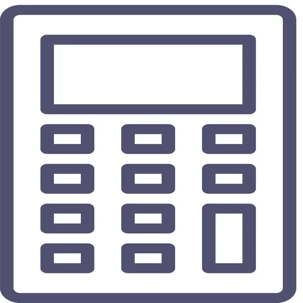 Calcolatrice Icona Contorno Matematico Stile Contorno — Vettoriale Stock