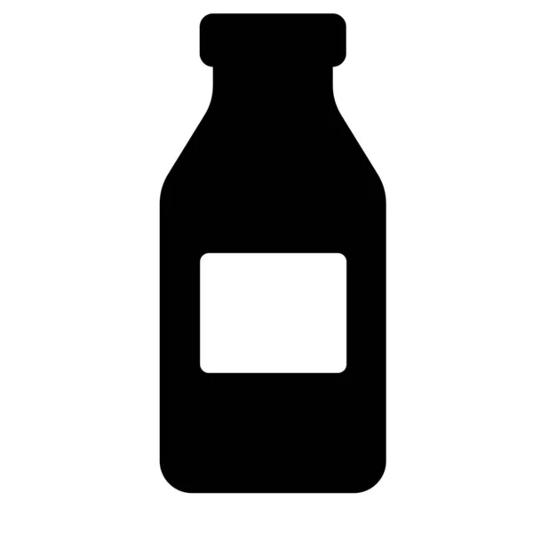 Butelka Żywności Szklana Ikona Stylu Solid — Wektor stockowy