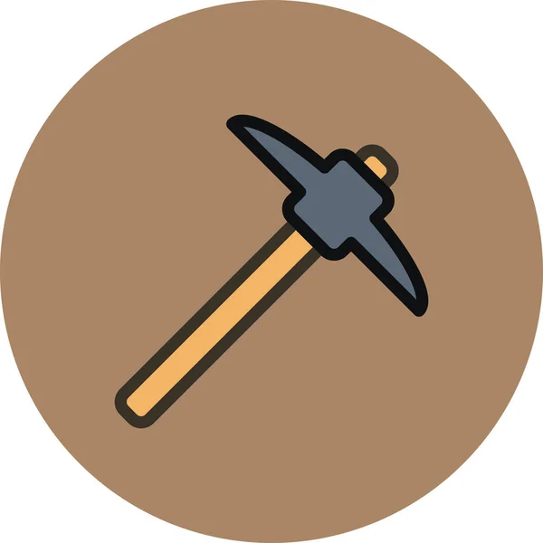 Miner Pick Werkzeug Symbol Stil Ausgefüllter Umrisse — Stockvektor