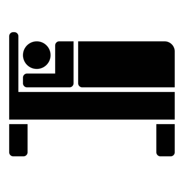 Cama Icono Habitación Hotel Estilo Sólido — Vector de stock